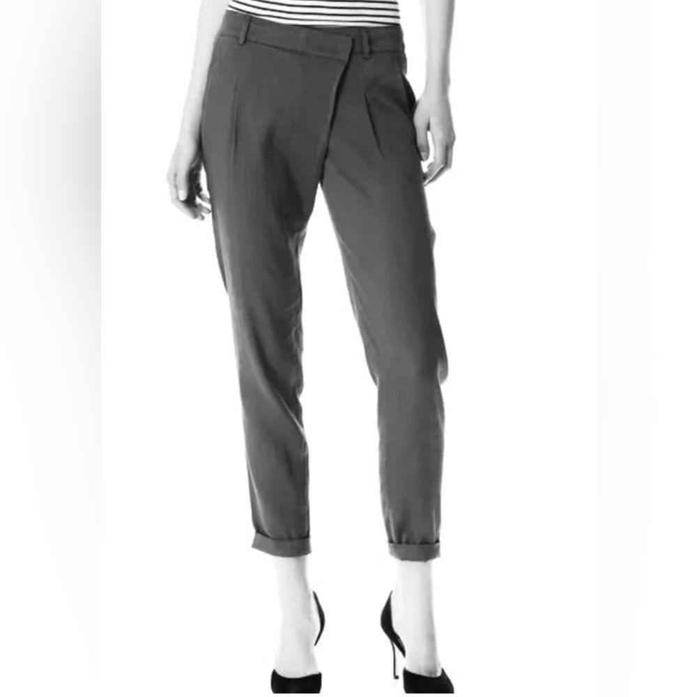 Nwt Vince Crossover Linen Blend Pants Size 8 Grey